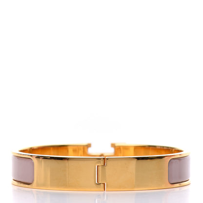 Hermes Enamel Narrow Clic Clac H Bracelet PM Bois De Rose 3 of 4