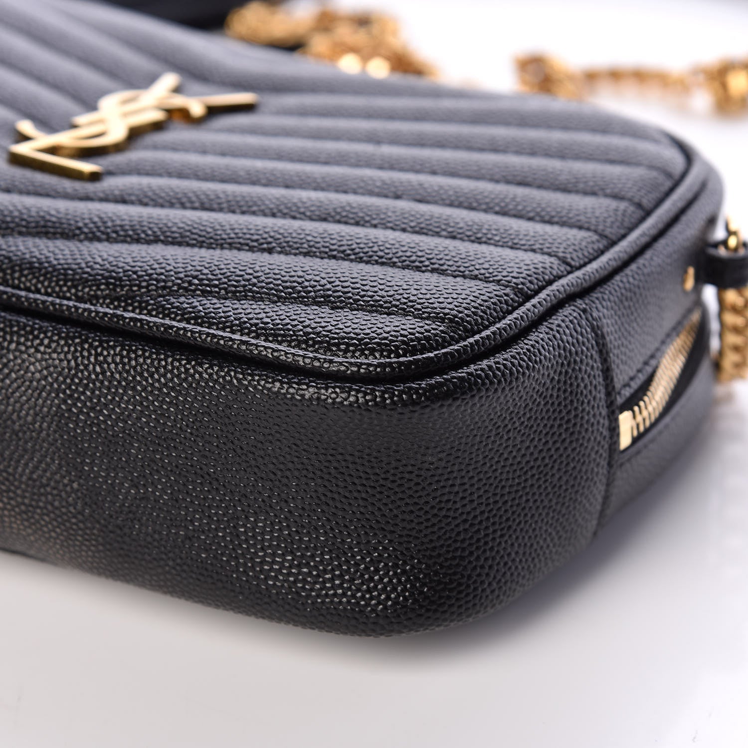 Saint Laurent Grain De Poudre Matelasse Monogram Mini Lou Camera Bag Black 6 of 12
