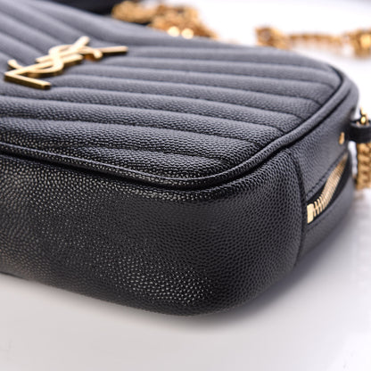 Saint Laurent Grain De Poudre Matelasse Monogram Mini Lou Camera Bag Black 6 of 12