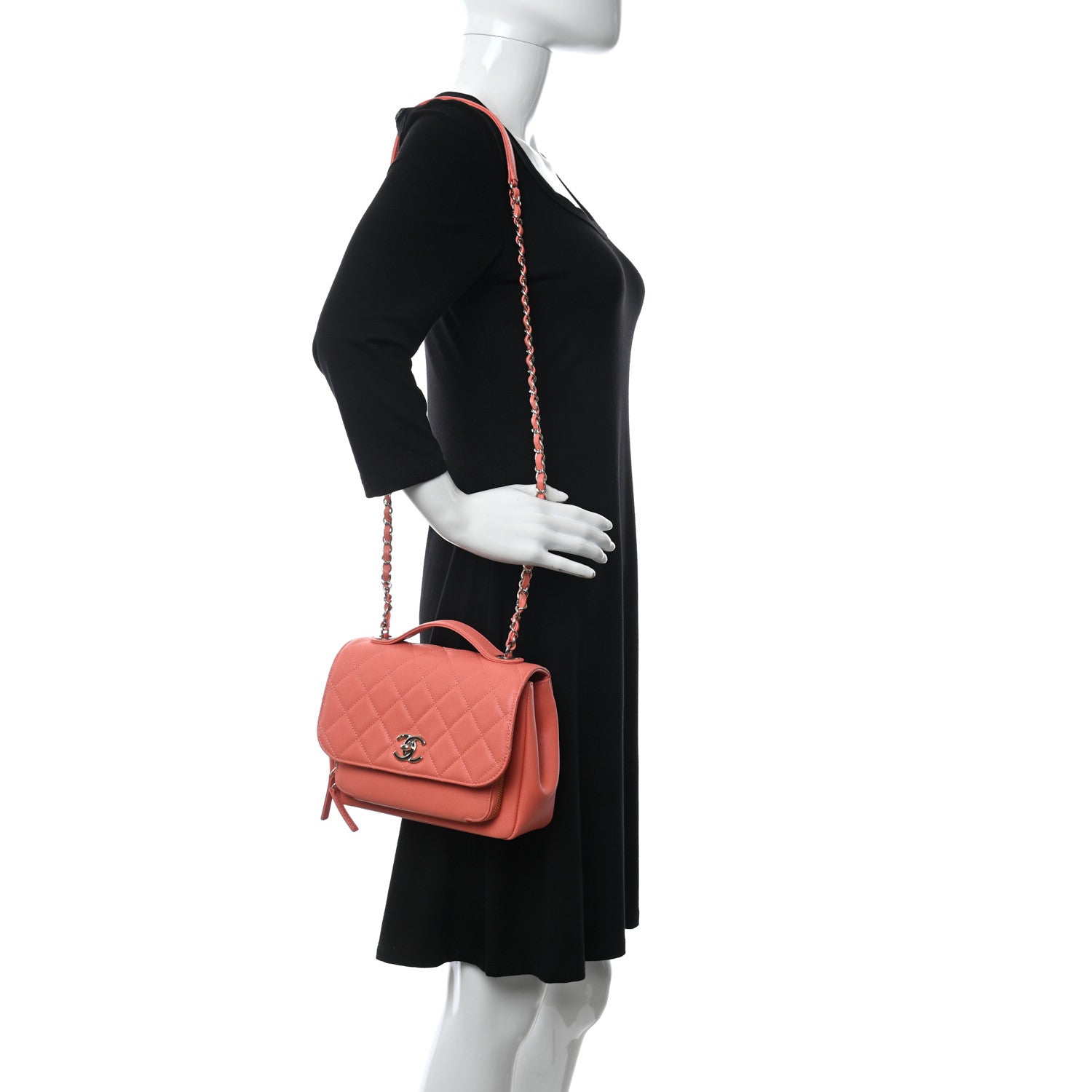 Chanel Caviar Quilted Medium Business Affinity Flap Coral 2 of 10