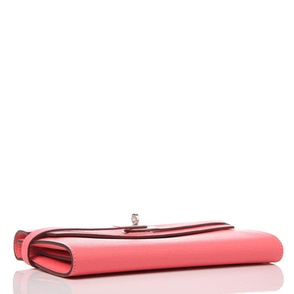 Hermes Chevre Mysore Kelly Longue Wallet Rose Lipstick 4 of 13