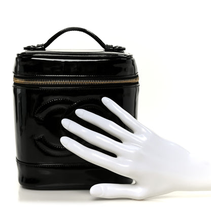 Chanel Patent Timeless Vanity Cosmetic Case Black 2 of 9
