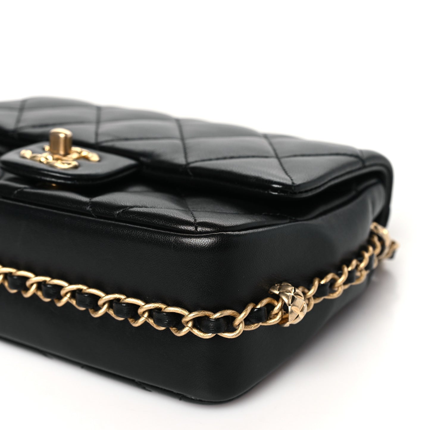 Lambskin Quilted CC Small Dynasty Flap Black