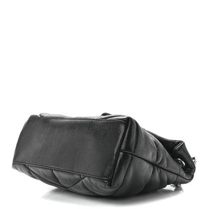 Saint Laurent Lambskin Quilted Small Loulou Puffer Monogram Chain Satchel Black 10 of 12