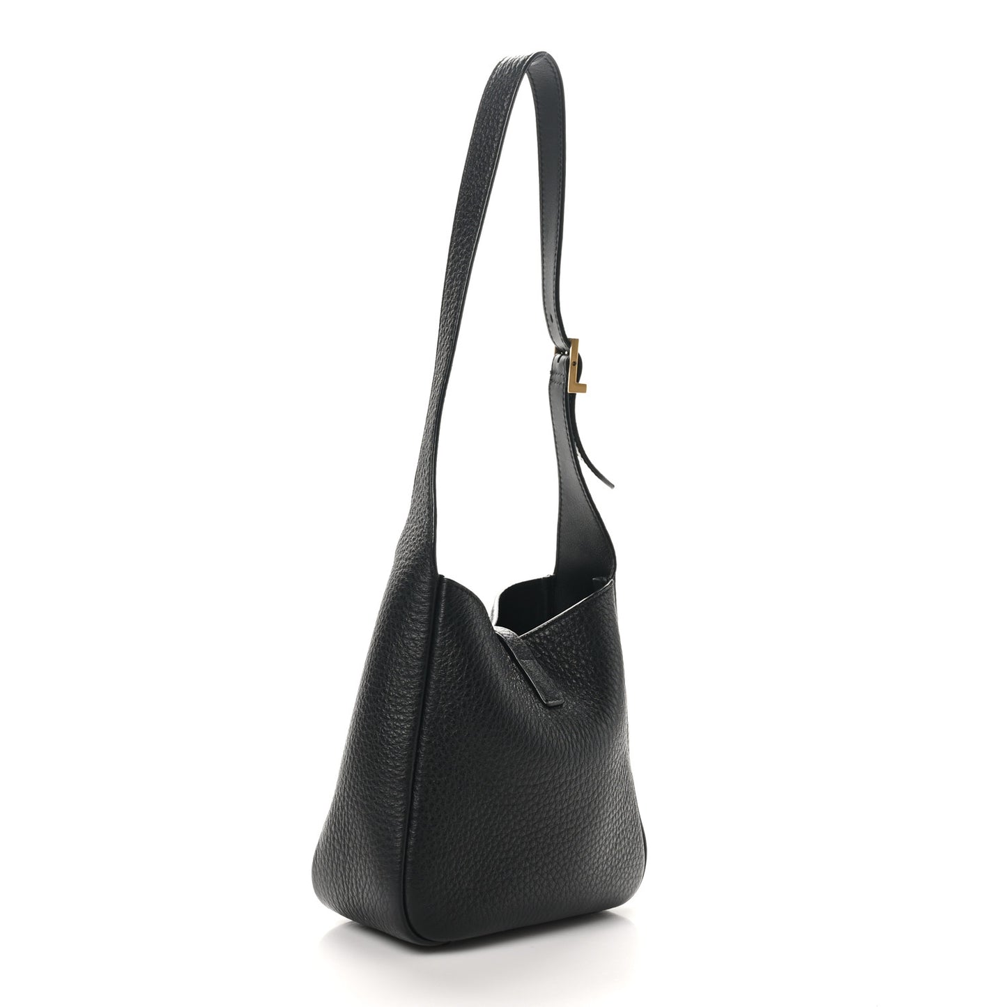 Grained Calfskin Baby Le 5 A 7 Supple Hobo Black