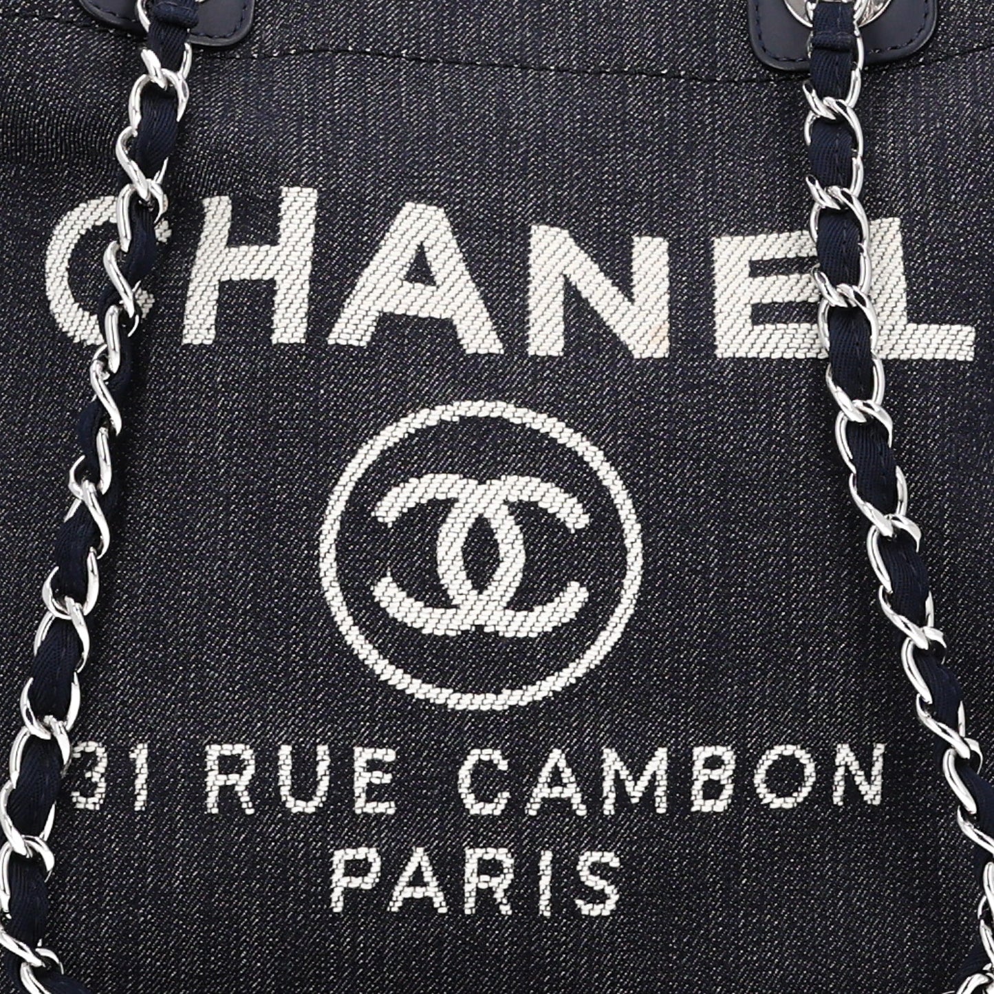 Denim Large Deauville Tote Dark Blue