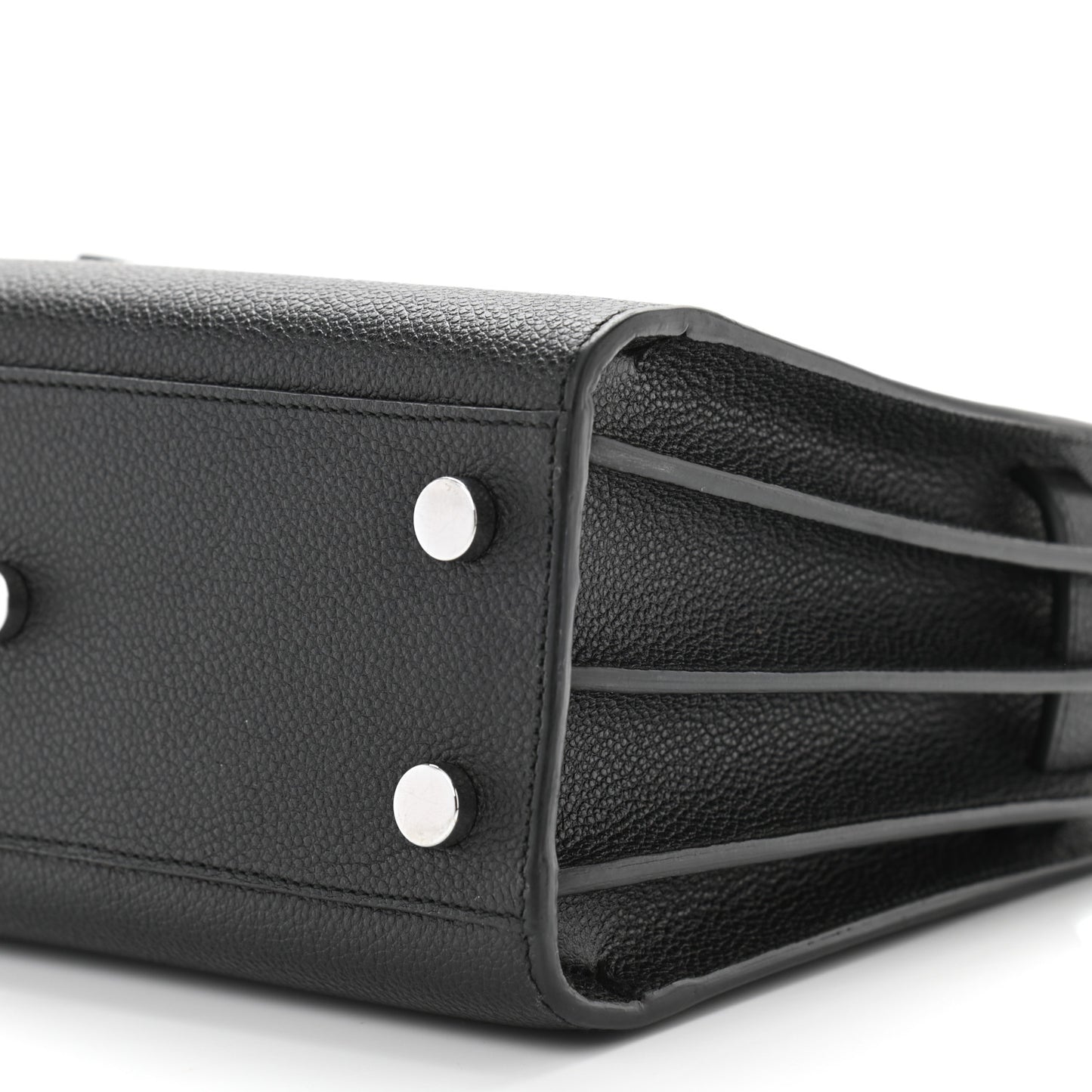 Grained Calfskin Nano Sac De Jour Black