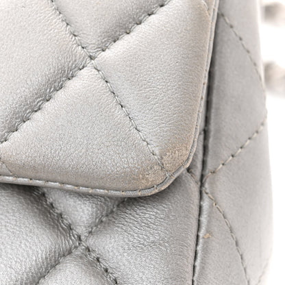 Chanel Metallic Lambskin Quilted Mini Rectangular Flap Silver 12 of 16