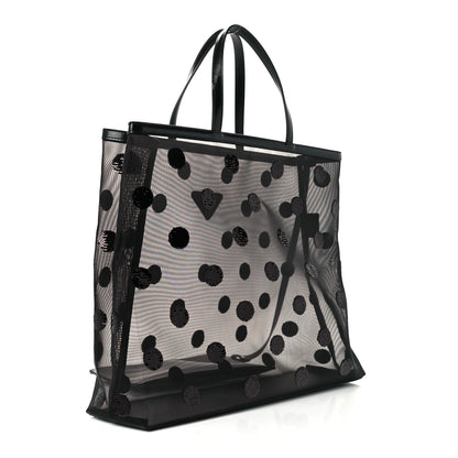 Prada Mesh Sequin Polka-Dot Tote Bag Black 3 of 12