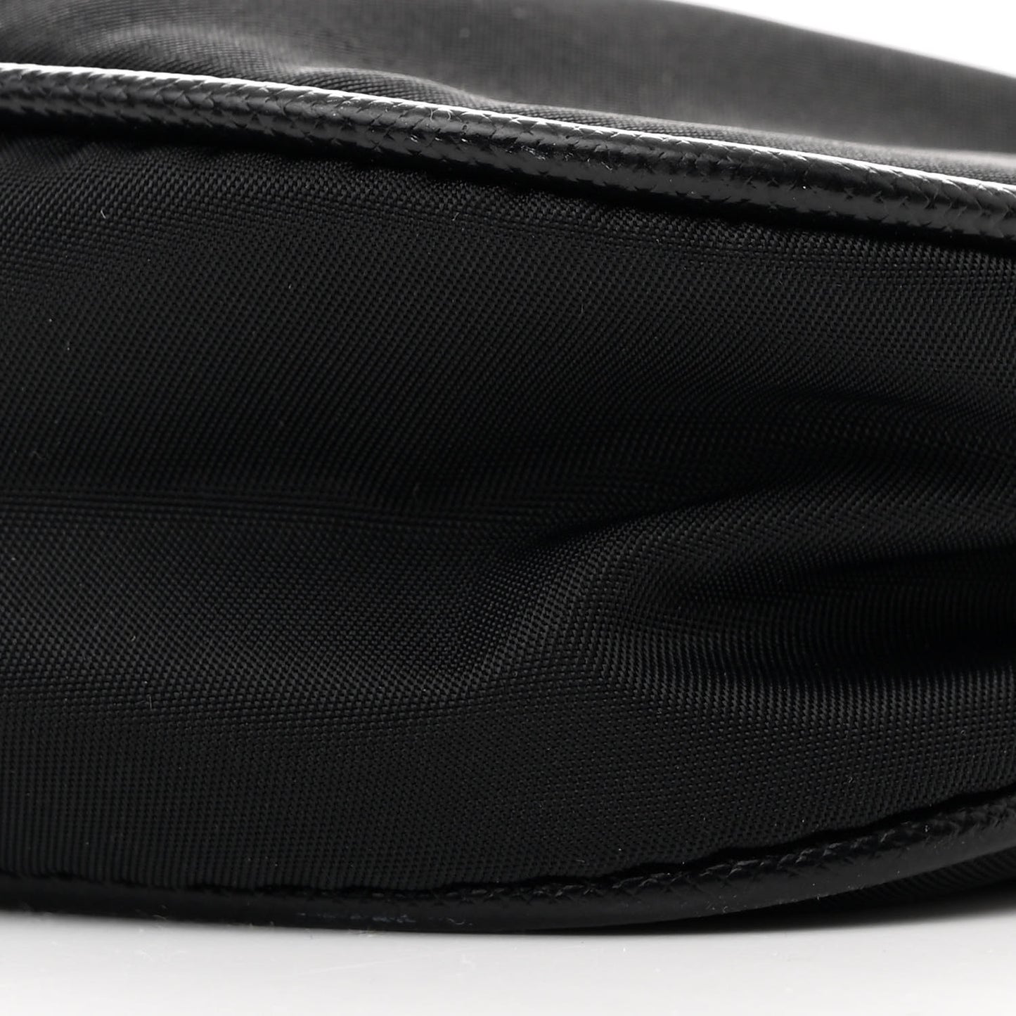 Tessuto Nylon Saffiano Barrel Pochette Black
