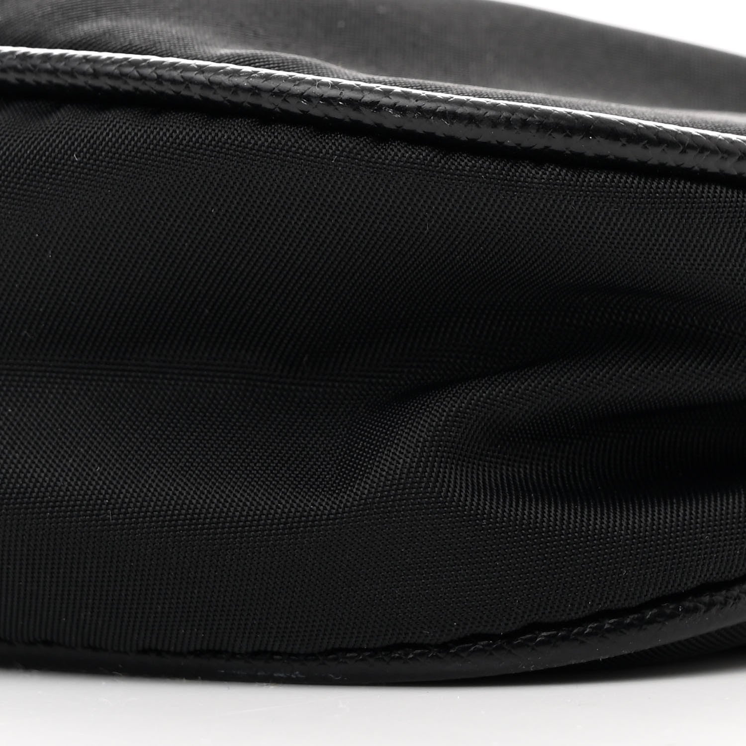 Prada Tessuto Nylon Saffiano Barrel Pochette Black 10 of 11