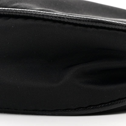 Prada Tessuto Nylon Saffiano Barrel Pochette Black 10 of 11