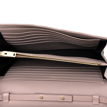Saint Laurent Grain De Poudre Matelasse Chevron Monogram Chain Wallet Marble Pink 5 of 14
