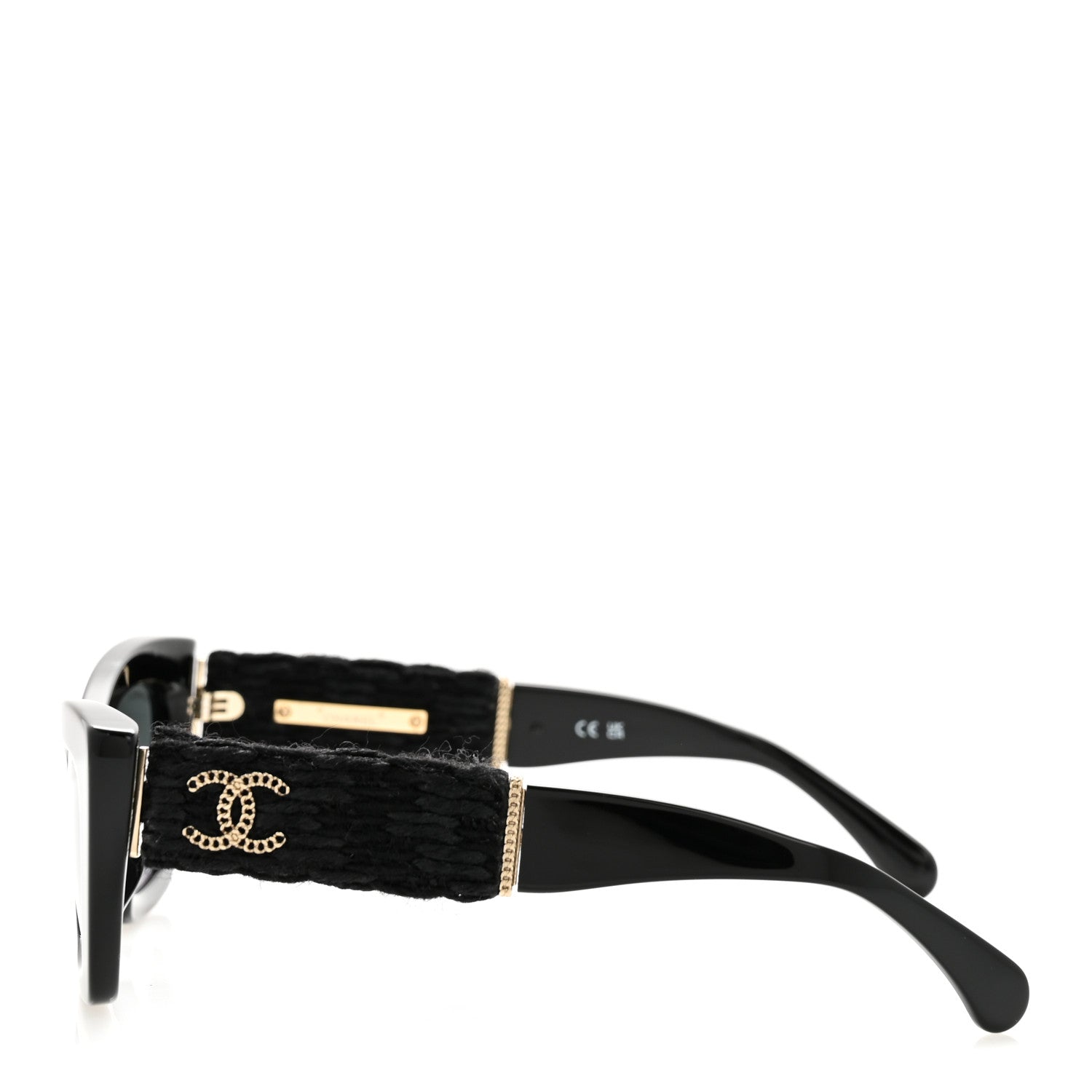 Chanel Acetate Tweed CC Cat Eye Sunglasses 71550A Black 1867144