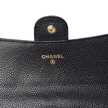 Chanel Caviar Quilted Large Gusset Flap Wallet Black 6 of 9
