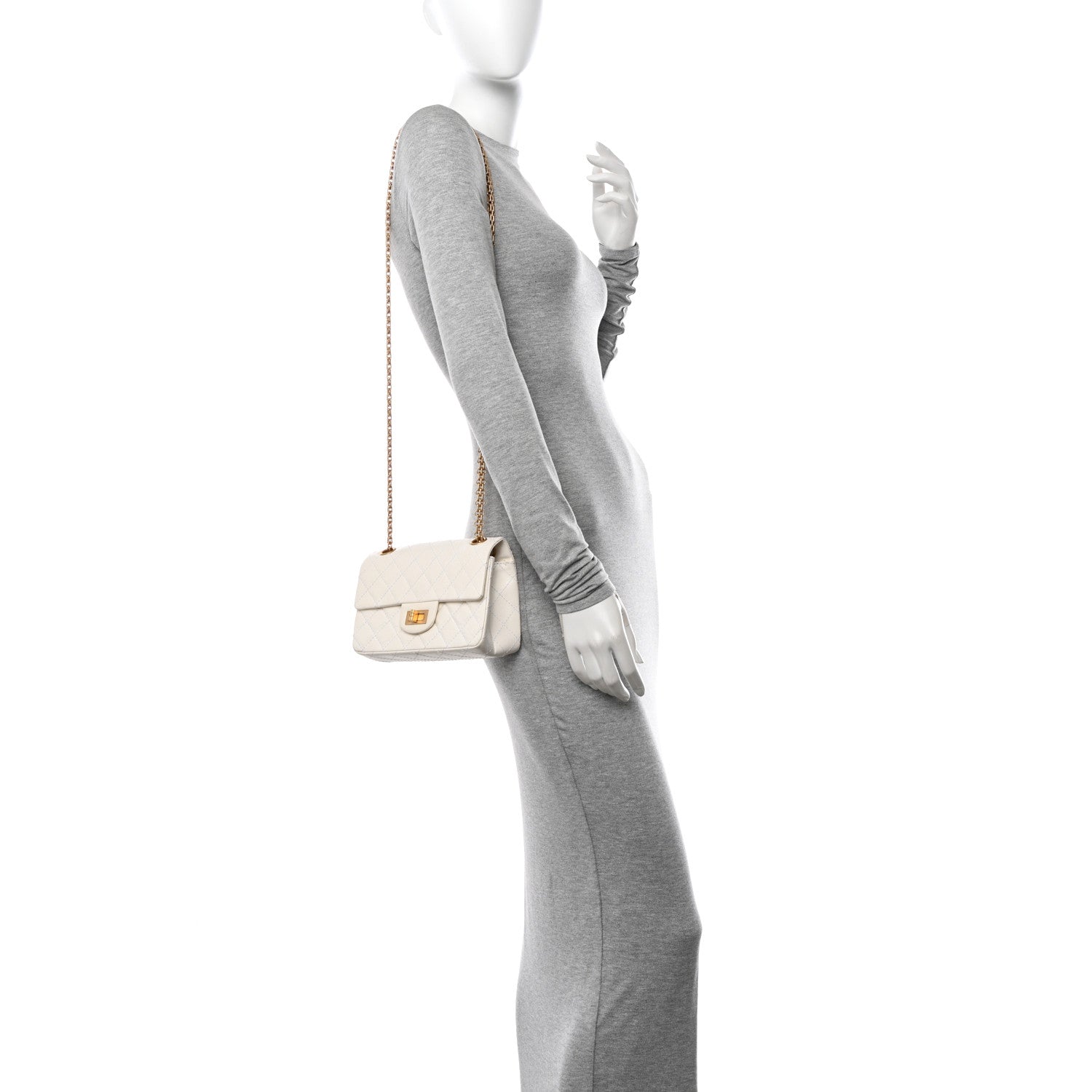 Chanel Aged Calfskin Quilted 2.55 Reissue Mini Flap White 2 of 10