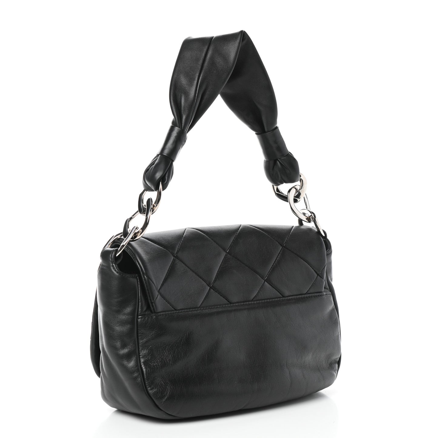 Lambskin Quilted Flap Bag Black