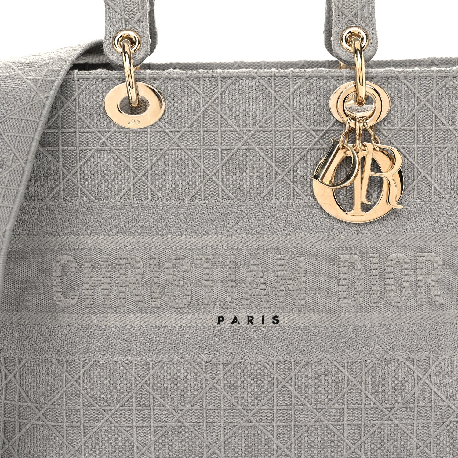 Christian Dior Canvas Embroidered Cannage Lady D-Lite Gray 11 of 11