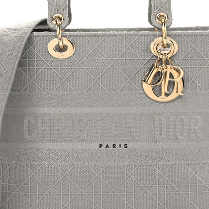 Christian Dior Canvas Embroidered Cannage Lady D-Lite Gray 11 of 11