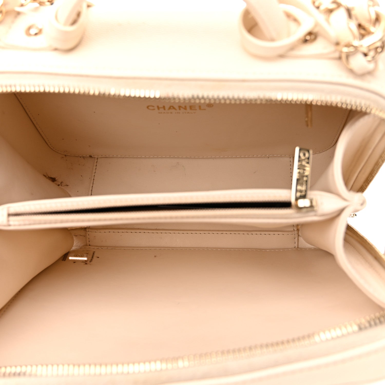 Chanel Caviar Quilted Medium CC Filigree Vanity Case Light Beige 5 of 13