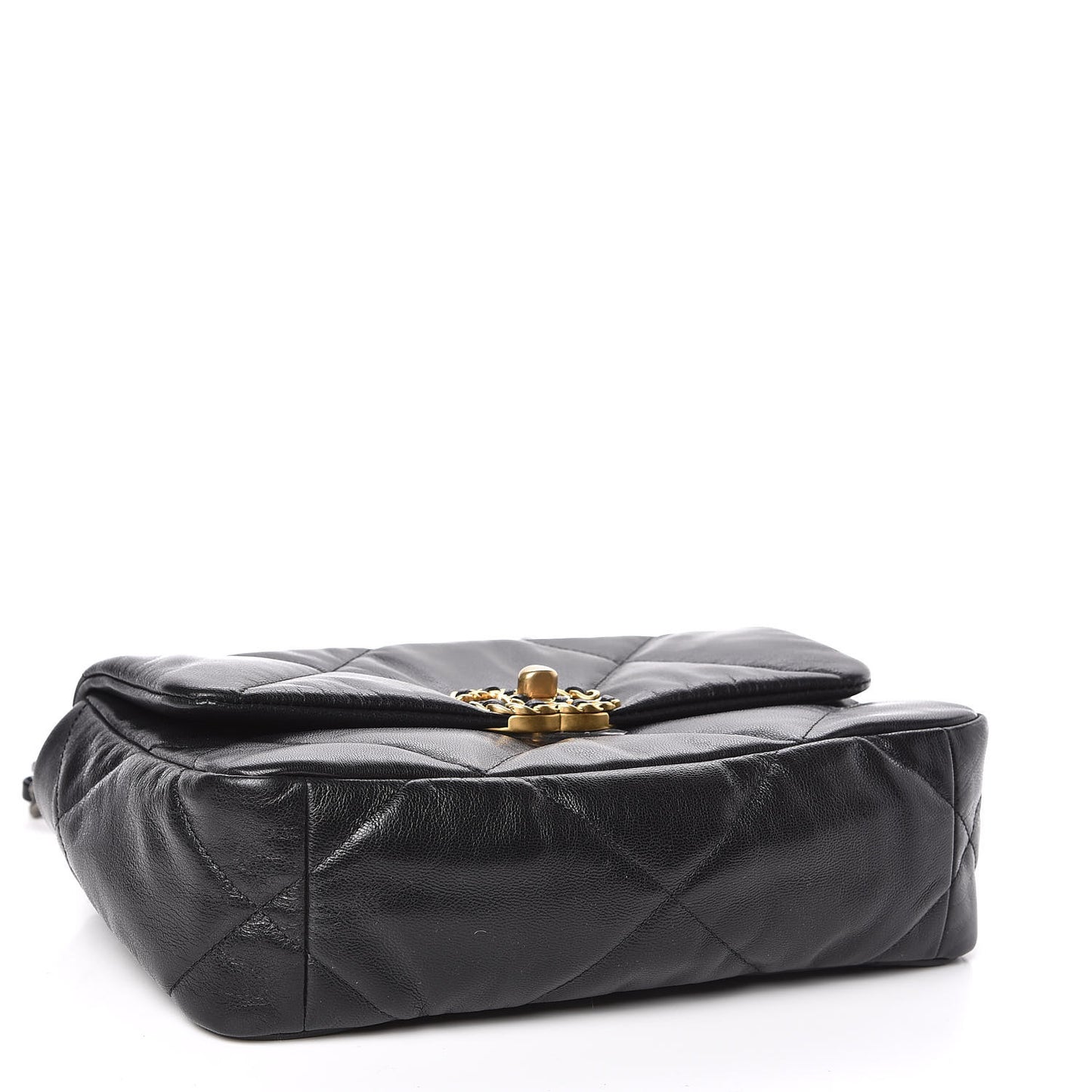 Goatskin Quilted Medium 19 Flap Black