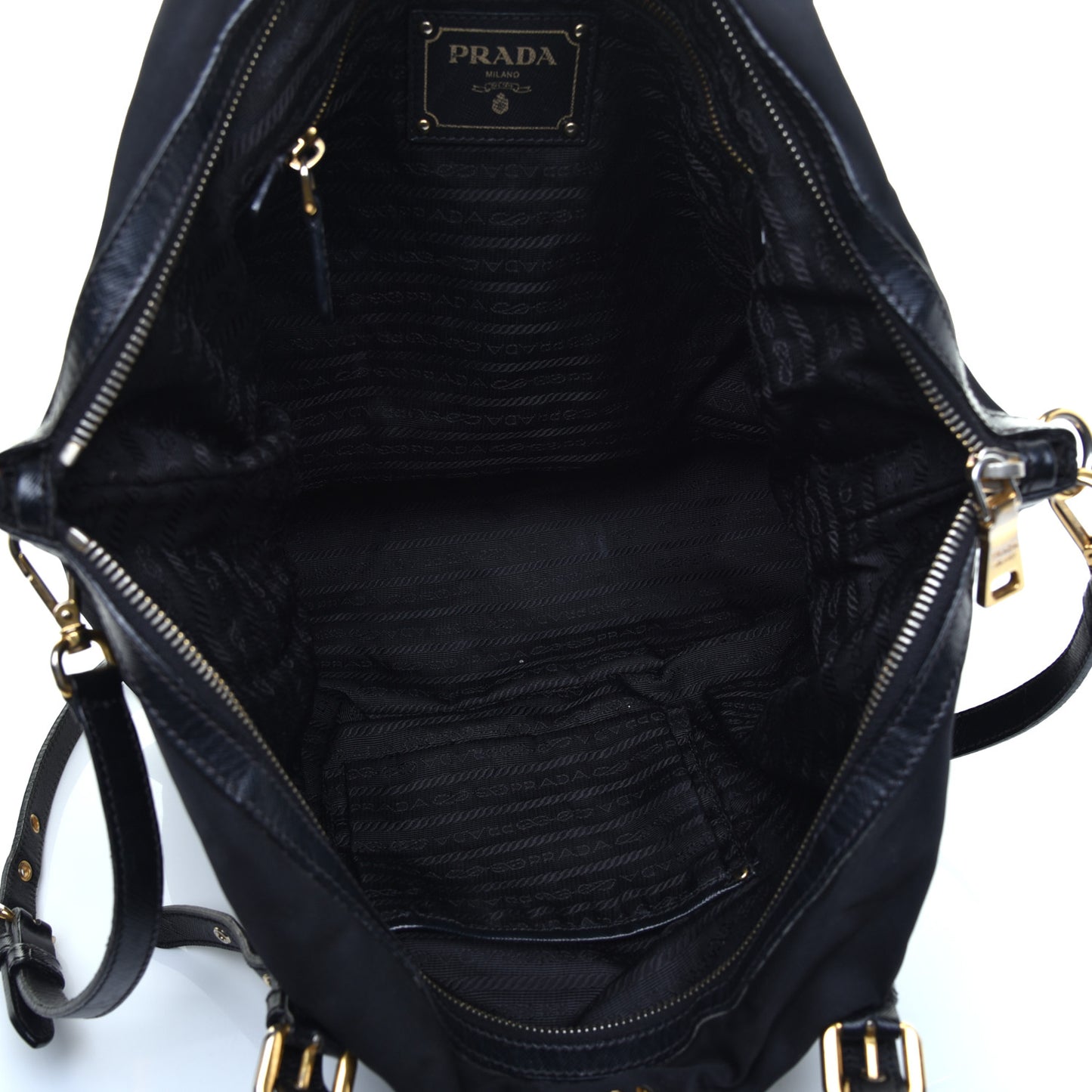 Tessuto Nylon Saffiano Tote Black
