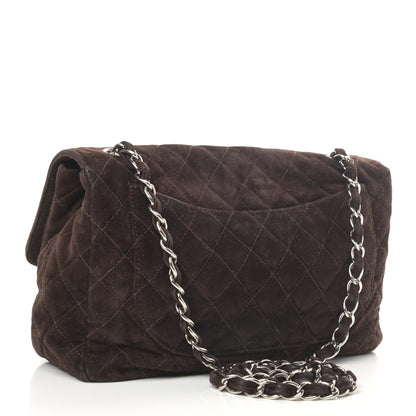 Chanel Suede Quilted Medium Single Flap Brown 5 of 12