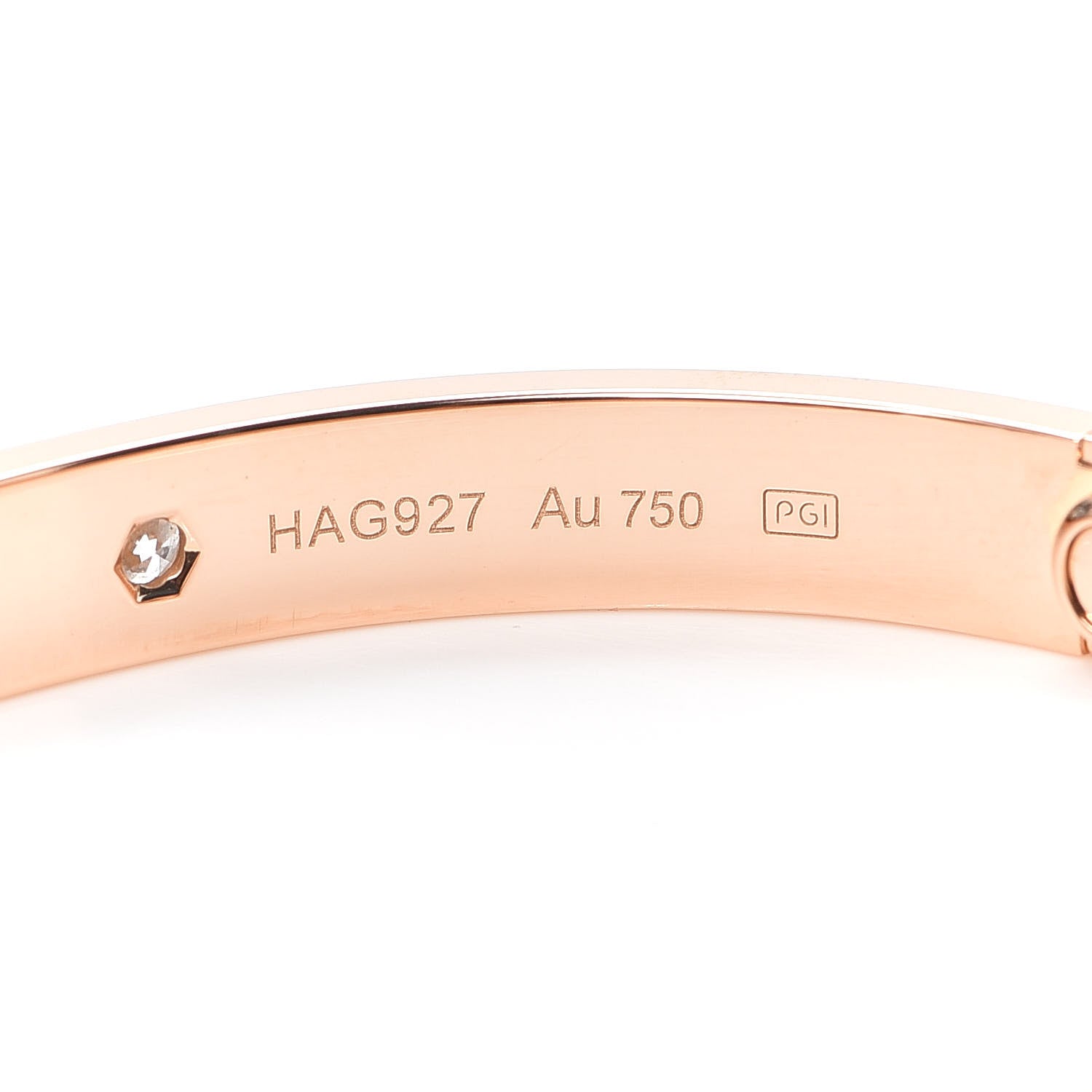 Cartier 18K Pink Gold 4 Diamond LOVE Bracelet 17 4 of 9
