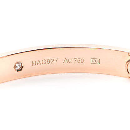 Cartier 18K Pink Gold 4 Diamond LOVE Bracelet 17 4 of 9