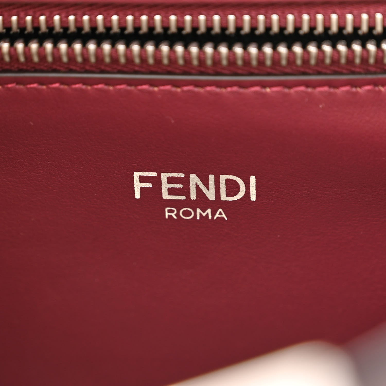 Fendi Cuoio Romano Vitello Cover Glazed Fabric Bi-Color FF 1974 Mini Peekaboo I SEE U Satchel Granada Tartufo Burgundy Tobacco Moro 7 of 10