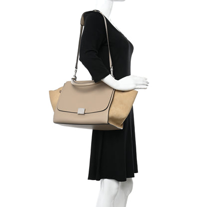 Celine Drummed Calfskin Suede Small Trapeze Dune 2 of 9