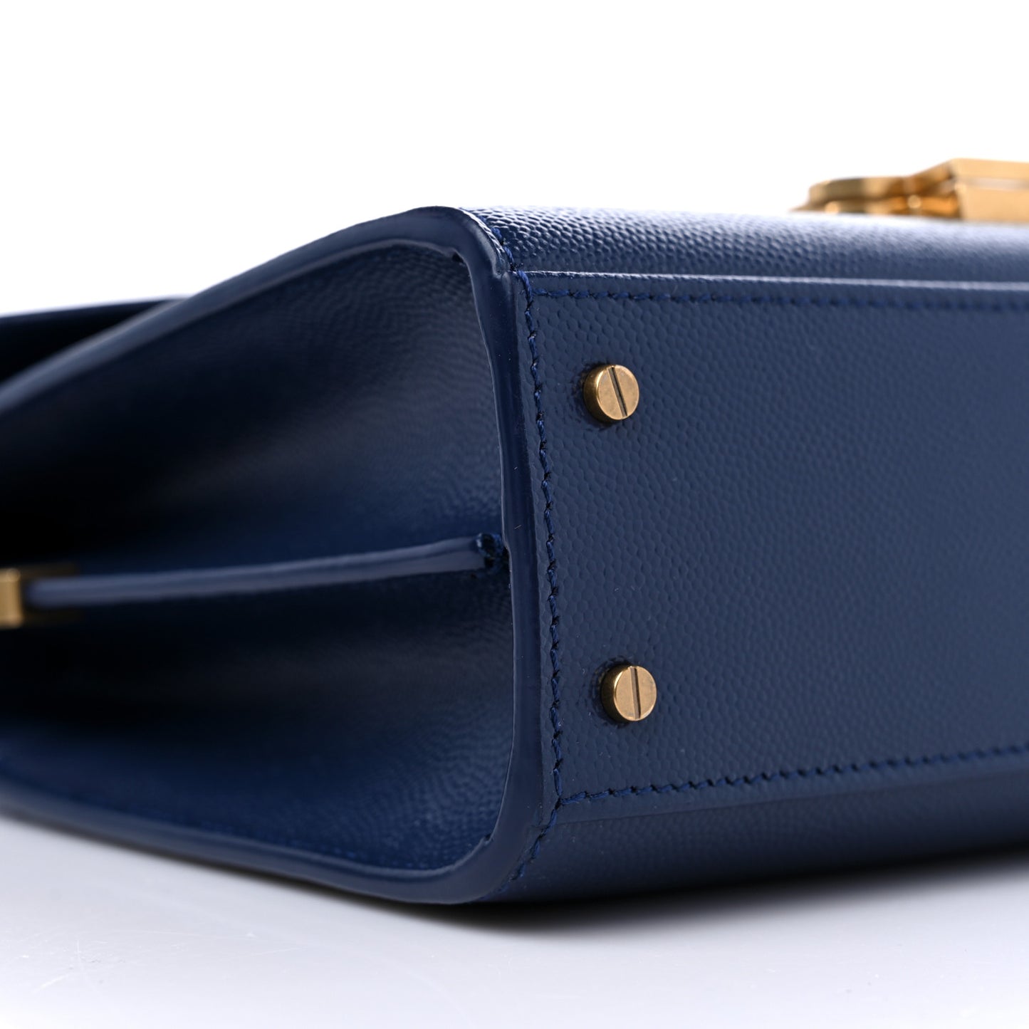 Calfskin Mini Classic Monogram Cassandra Top Handle Bag Blue