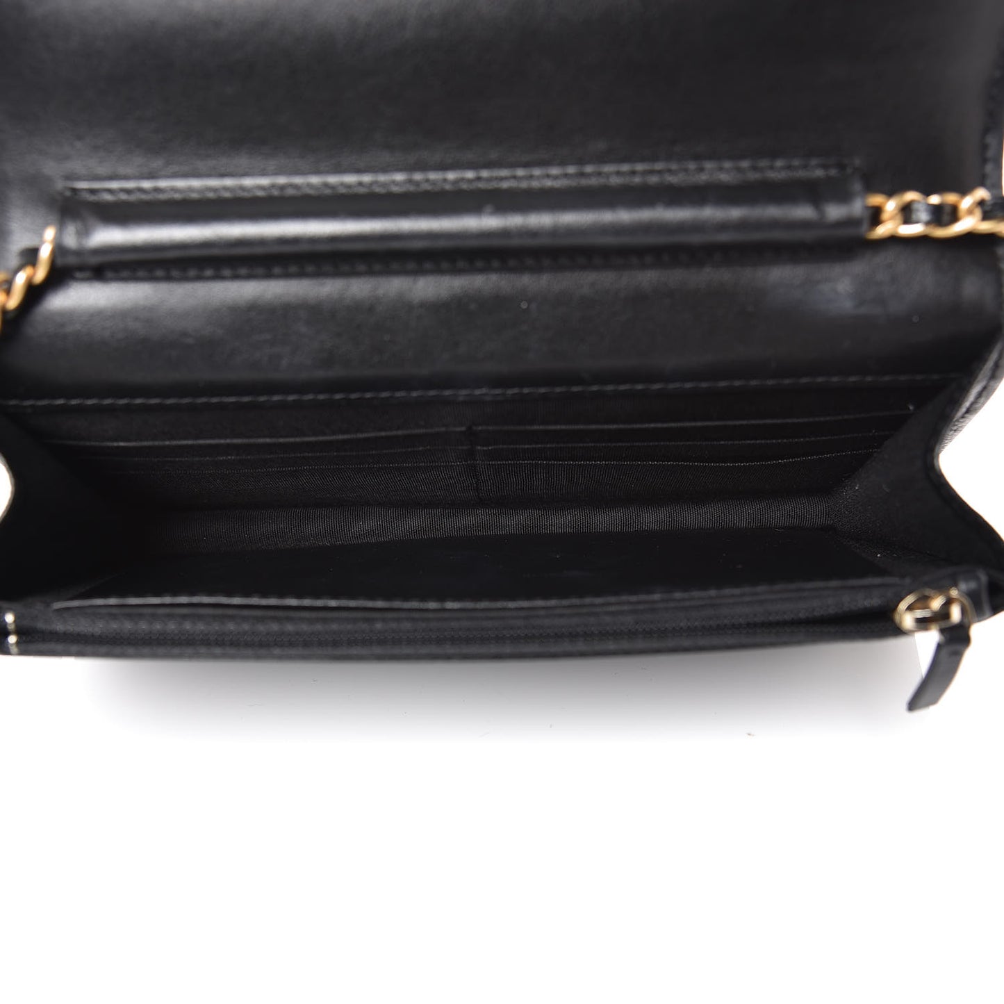 Caviar Quilted Boy Wallet On Chain WOC Black