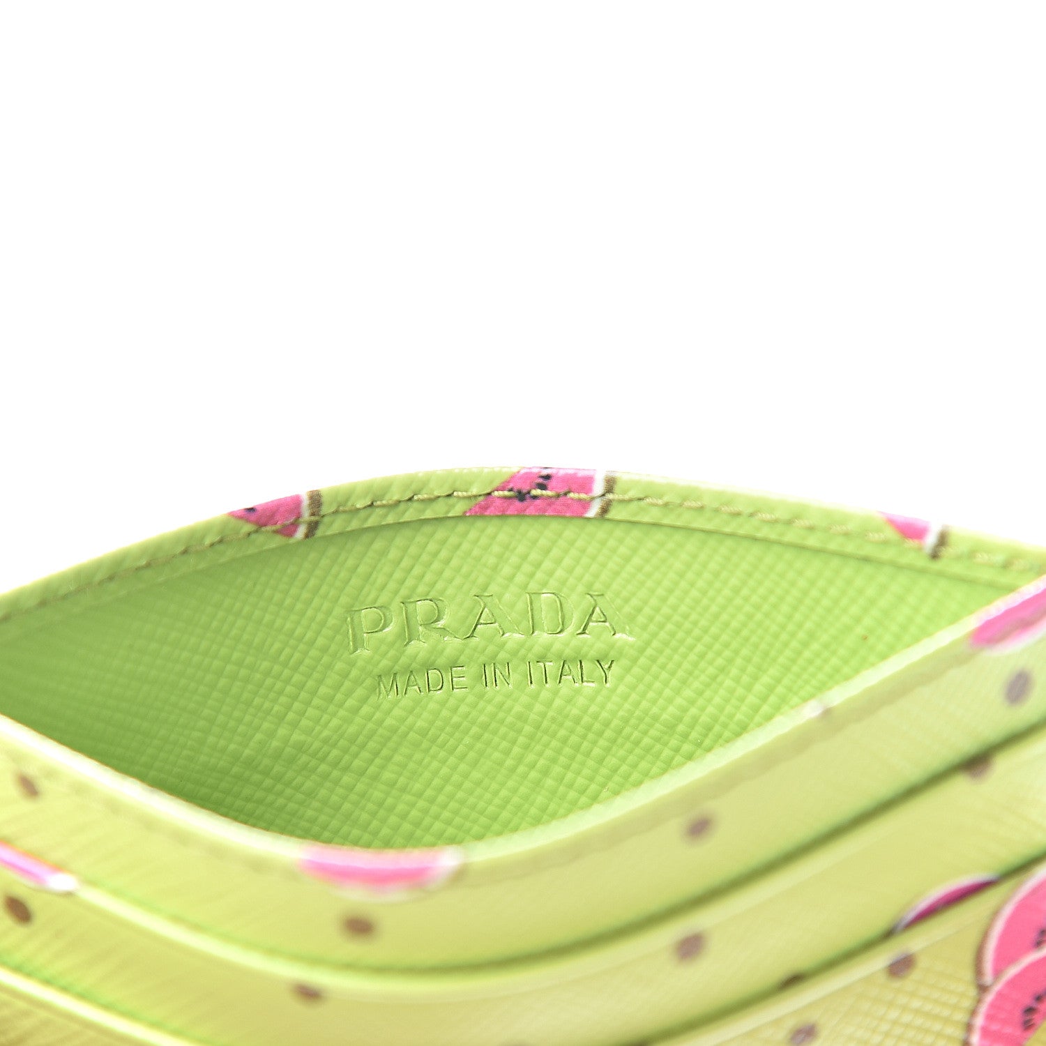 Prada Saffiano Watermelon Print Card Case Erba 5 of 9