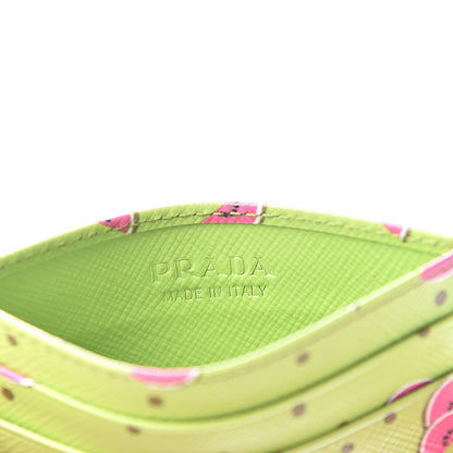 Prada Saffiano Watermelon Print Card Case Erba 5 of 9