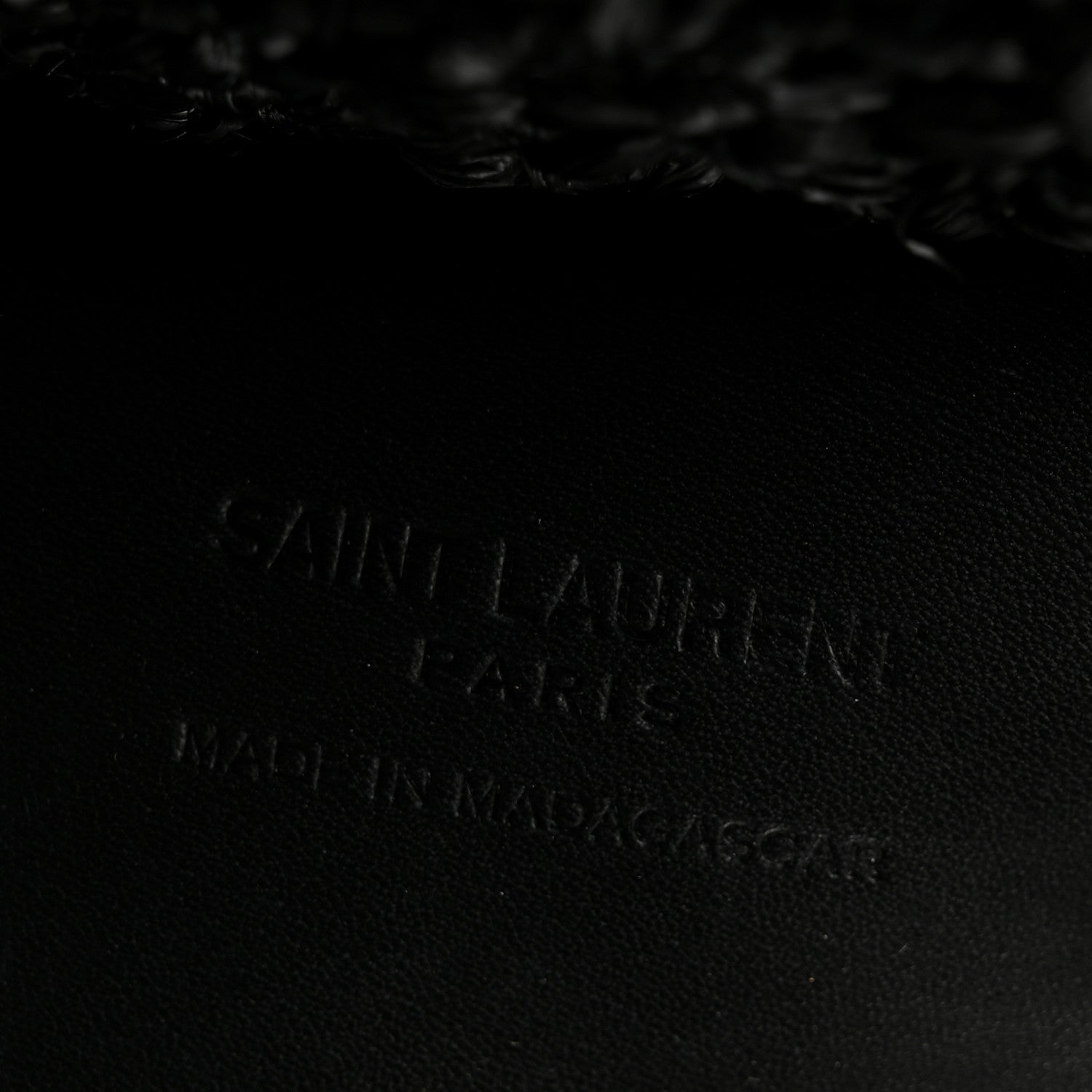 Saint Laurent Raffia Calfskin Oxalis Shoulder Bag Black 7 of 10