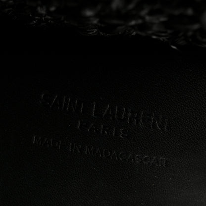 Saint Laurent Raffia Calfskin Oxalis Shoulder Bag Black 7 of 10