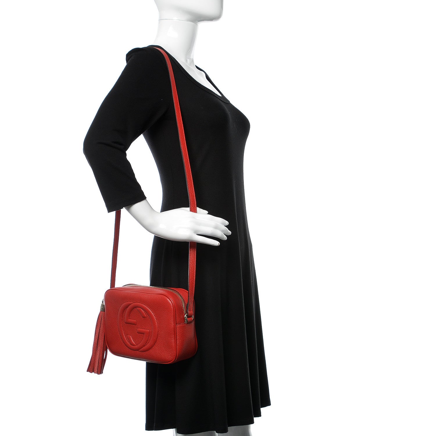 Gucci Pebbled Calfskin Small Soho Disco Bag Tabasco Red 2 of 10
