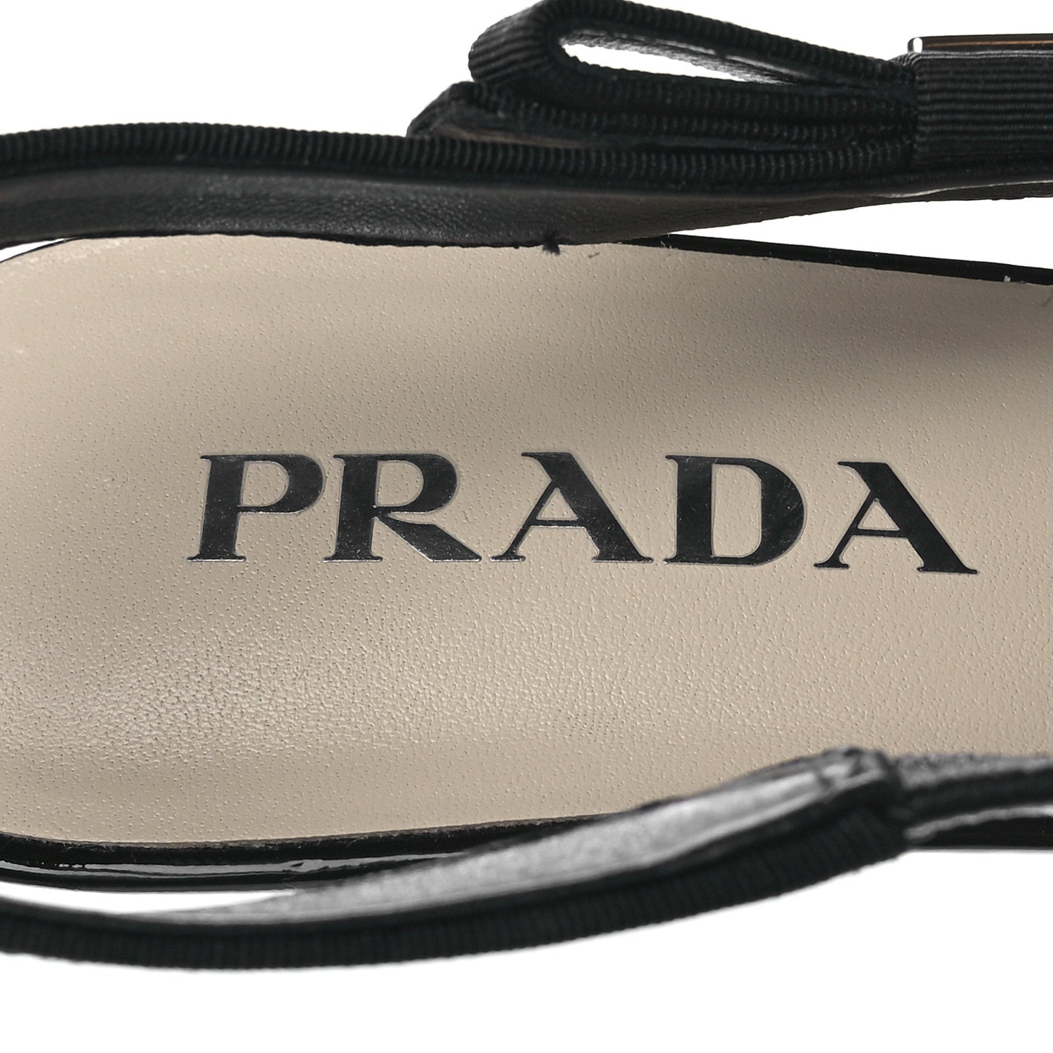 Prada Patent Logo Slingback Pumps 39.5 Black 7 of 8