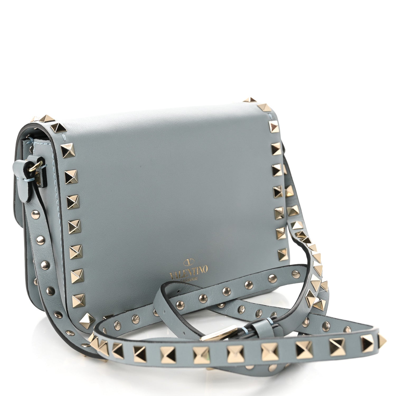 Valentino Garavani Vitello Rockstud Flap Crossbody Bag London Stone 3 of 9