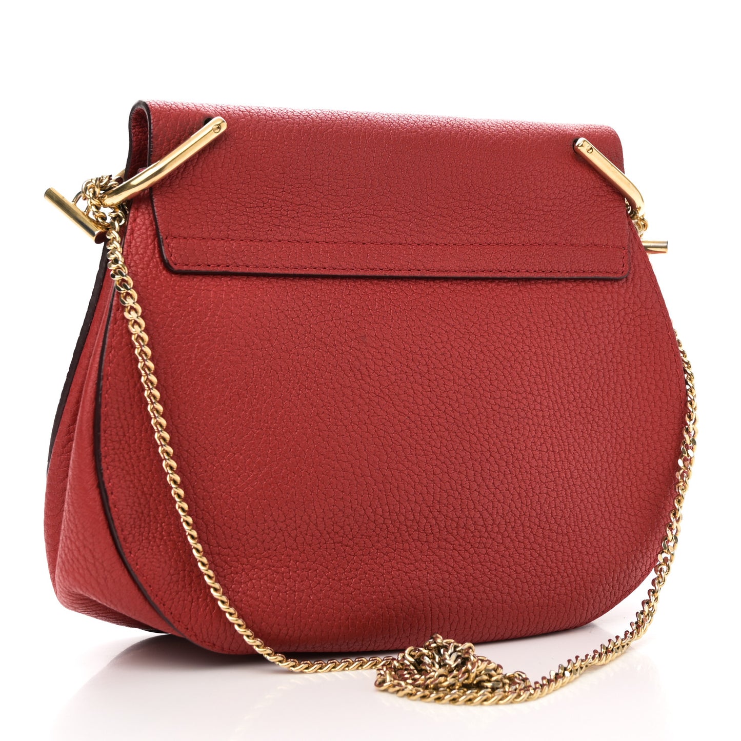 Grained Lambskin Drew Shoulder Bag Plaid Red