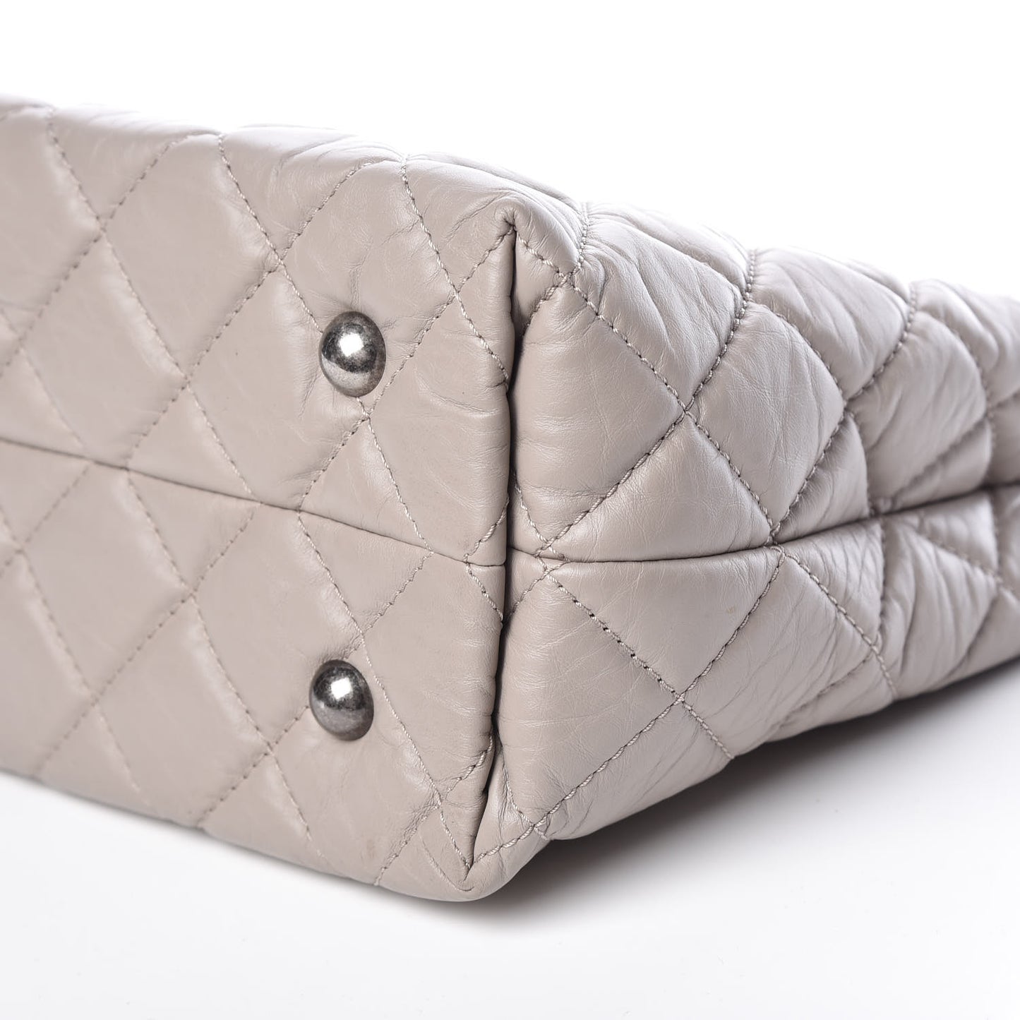 Aged Calfskin Quilted Reissue 2.55 Tote Light Grey