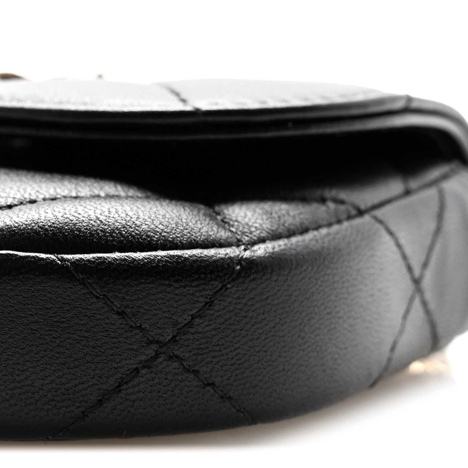 Chanel Lambskin Quilted Pearl Top Handle Clutch With Chain Black 11 of 12