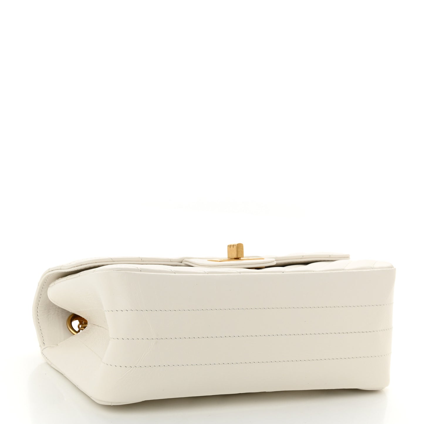 Aged Calfskin Chevron Quilted 2.55 Reissue Mini Flap White