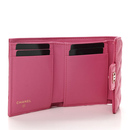 Chanel Caviar Quilted Compact Flap Wallet Pink 5 of 9