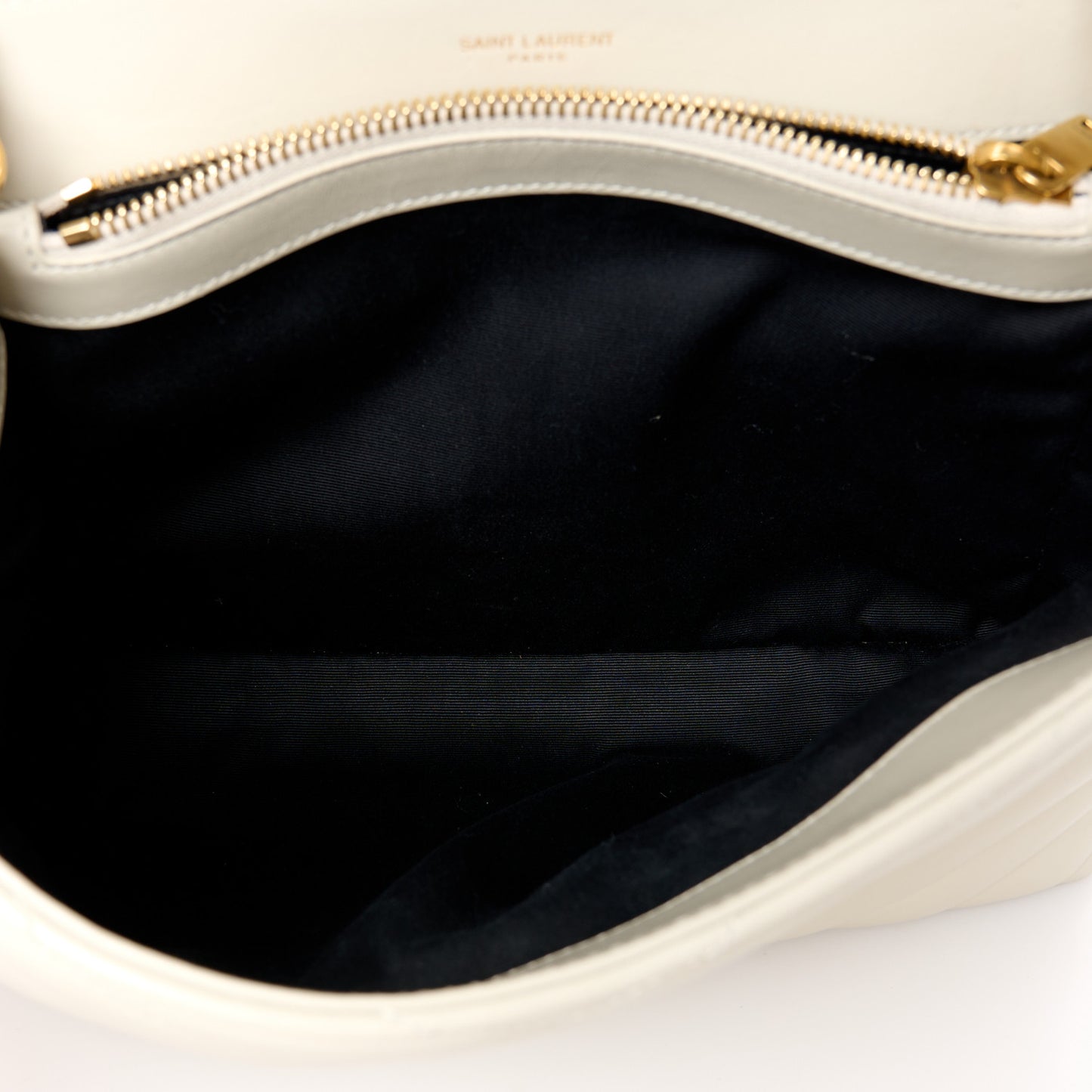 Calfskin Y Quilted Monogram Medium Loulou Chain Satchel Crema Soft