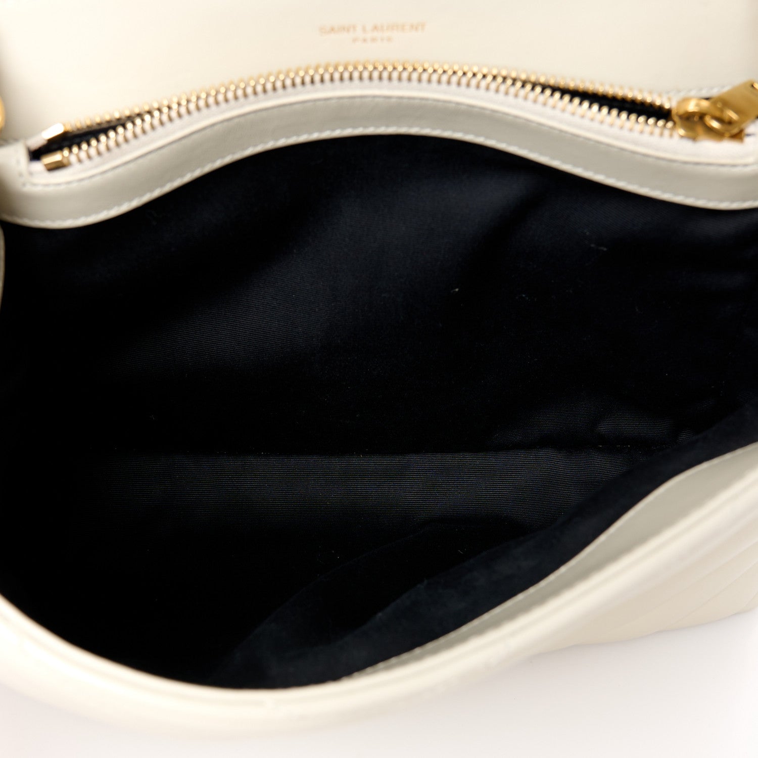 Saint Laurent Calfskin Y Quilted Monogram Medium Loulou Chain Satchel Crema Soft 5 of 11