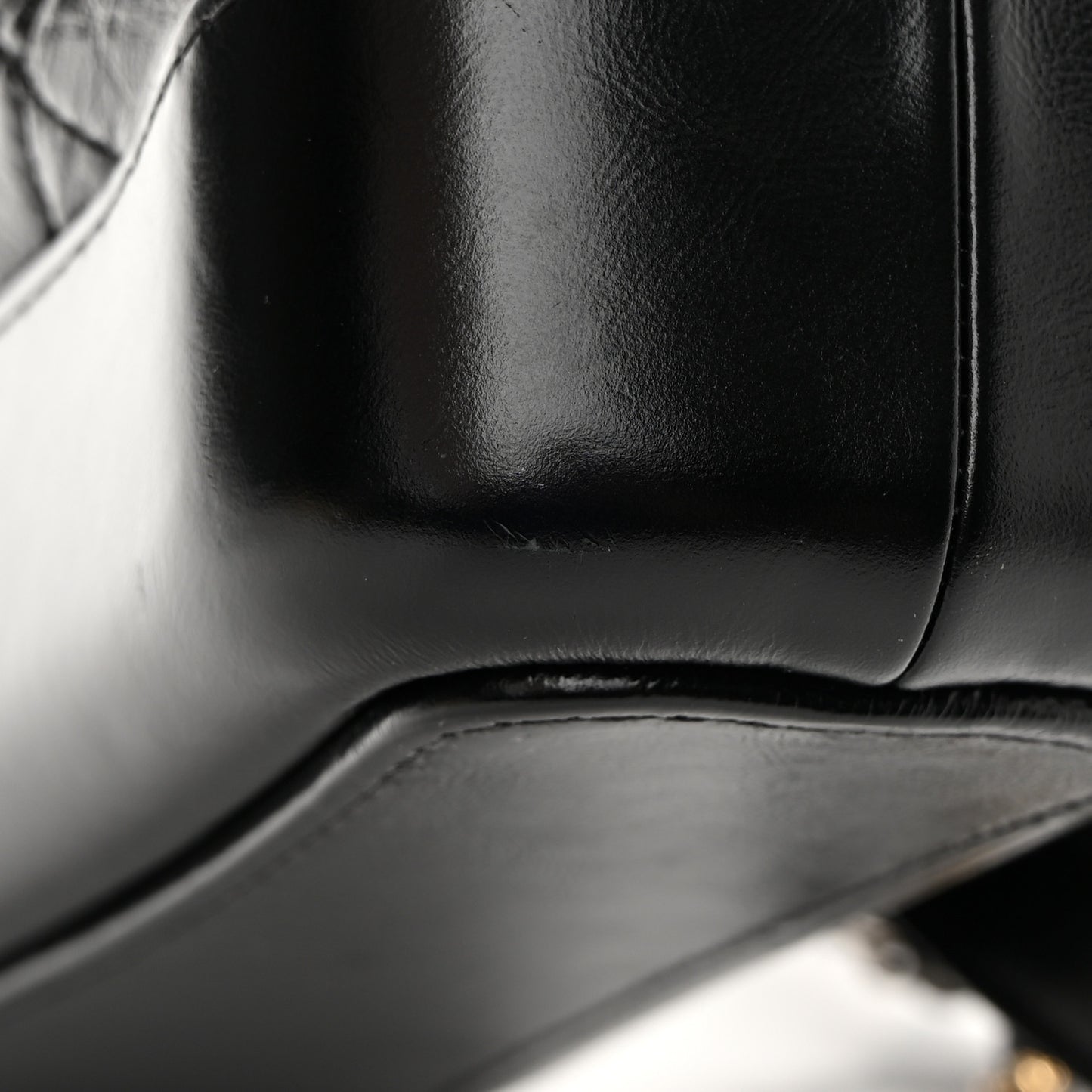 Aged Calfskin Quilted Small Gabrielle Hobo Black