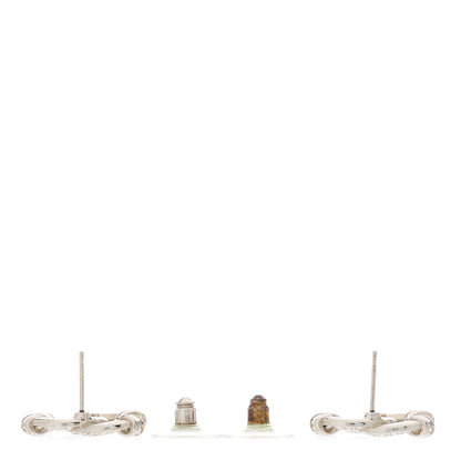 Chanel Crystal CC Earrings Silver 3 of 5