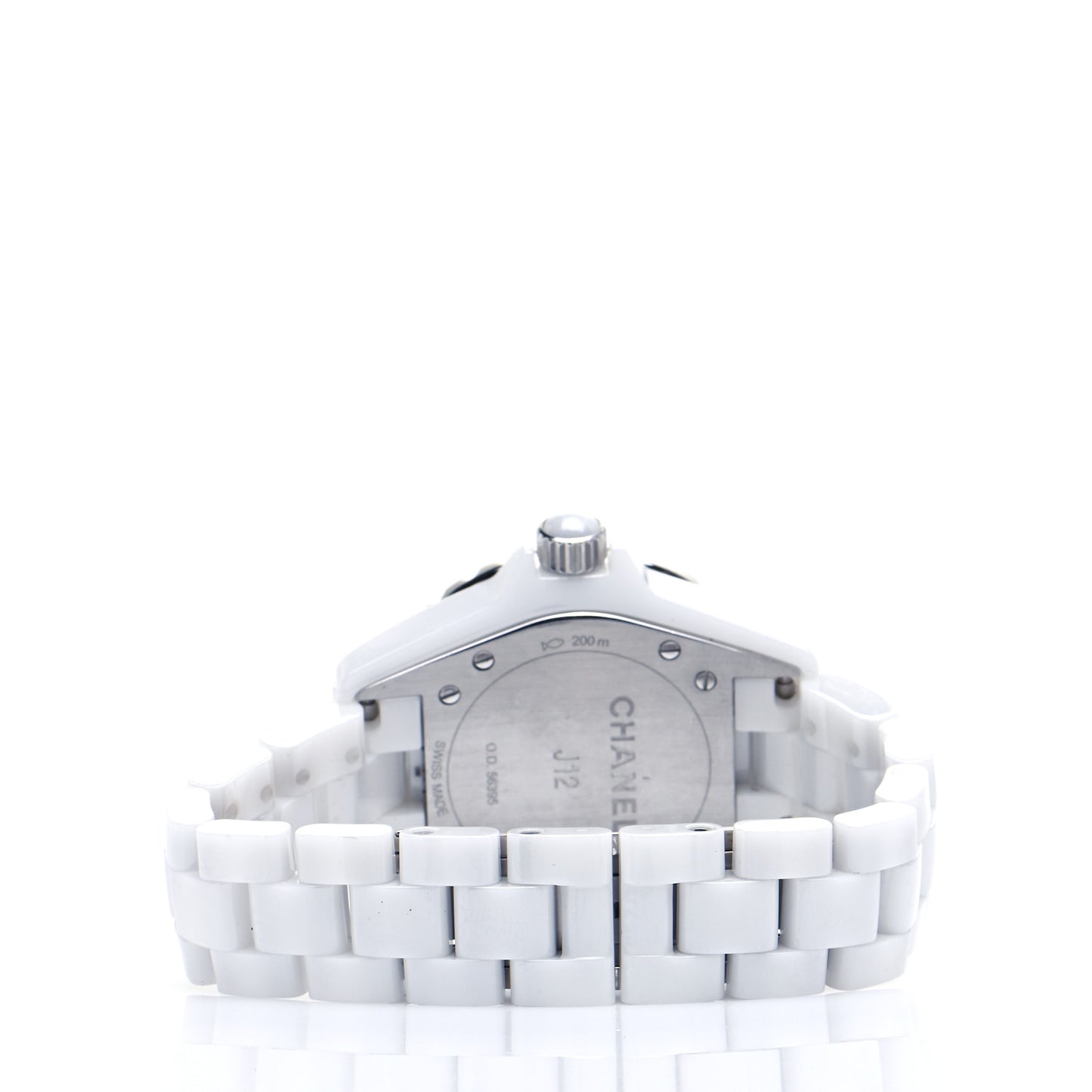 Stainless Steel Ceramic Diamond Pink Sapphire 33mm J12 Quartz Watch White